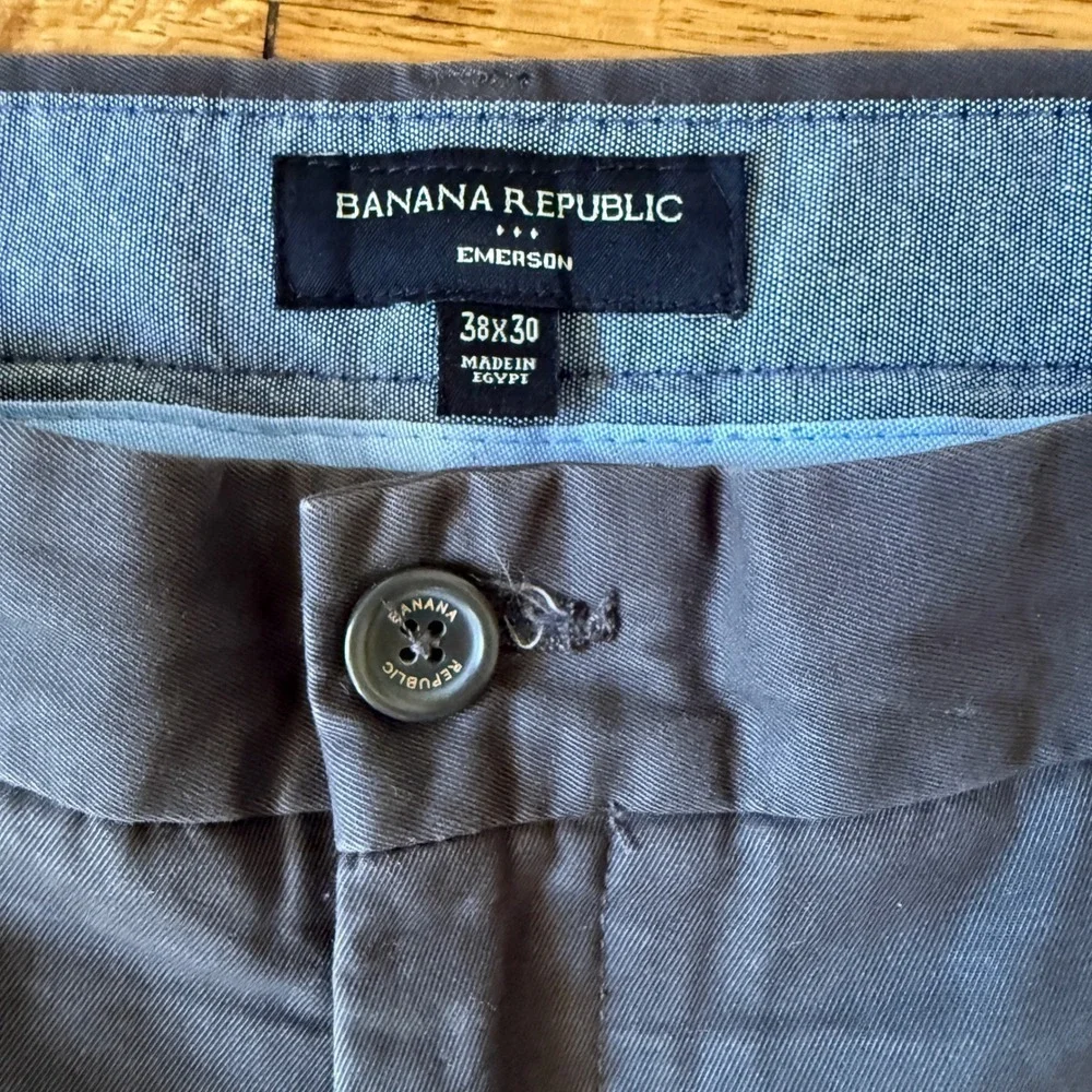 Banana Republic Emerson Mens 38x30 Blue Cotton Casual Chino Pants